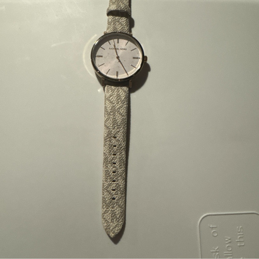 Michael Kors Silver-Tone Watch with Gray Strap